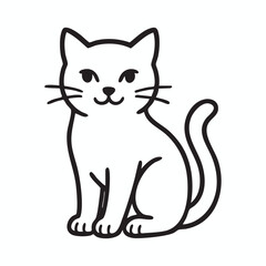 Cute cat sitting vector art