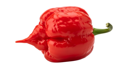 A vibrant red carolina reaper pepper the world s hottest chili pepper isolated on transparent background
