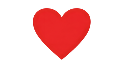A simple bold red heart symbol isolated on a transparent background for love and romance themes isolated on transparent background