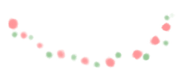 ピンクと緑色の滲んだかわいいドットあしらい素材	