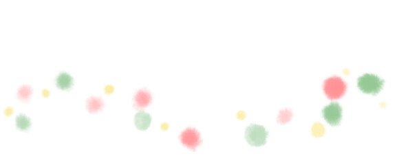 ピンクや緑、黄色の滲んだかわいいドットあしらい素材	