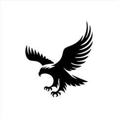 Strong Eagle Falcon Bird Landing Pose Mascot Logo Design Vector Image