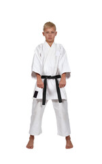 A young man in a white kimono