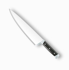 Realistic 3D kitchen knife meat cleaver types of cutlery for cooking. Kitchen. Vector