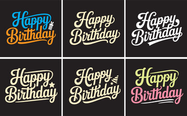 Fototapeta premium Set of Happy birthday typography