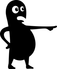 Funny character pointing