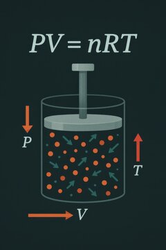 Understanding the Ideal Gas Law Equation PV equals nRT Physics Concept