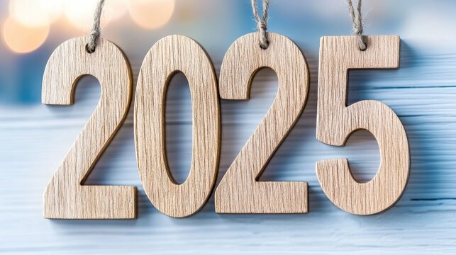 The year 2025 is depicted alongside a Christian cross symbol, framed by a beautiful sunset sky. This composition highlights the festive spirit of New Year and Christmas celebrations