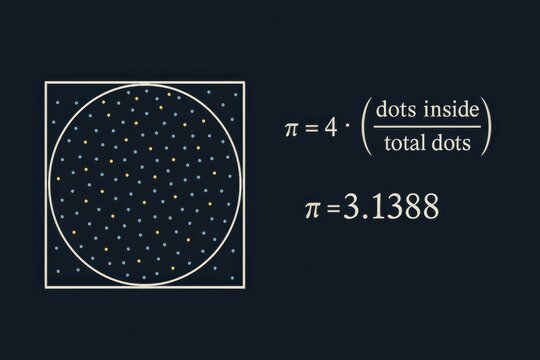 Estimating the Value of Pi Using Random Dots Monte Carlo Simulation