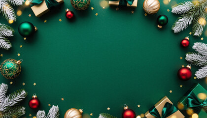 Elegant Christmas Ornament Edge Composition