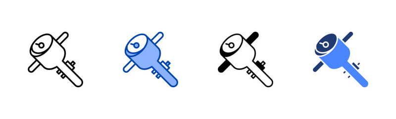 Soil Compactor icon set multiple style collection