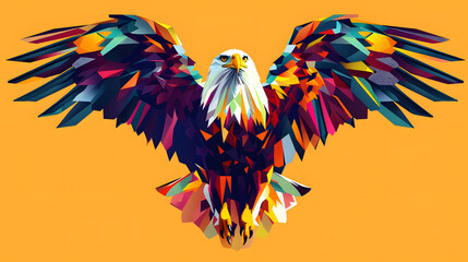 Cartoon Eagle Flat vibrant colors geometric