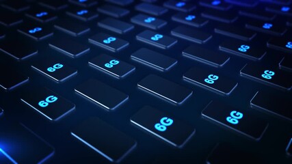 6G network, high speed mobile Internet, new generation networks. Business, modern technology, networking . World futuristic 6g technology wireless data internet network motion graphic animation - Powered by Adobe