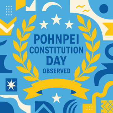  constitutional anniversary illustration, civic engagement design, pohnpei national emblem, holiday observance 