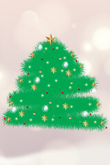 Merry Christmas greeting card green clipart background. Christmas and happy new year wishes clip art in green background with xmas tree paper cut shape decoration elements vector illustration.