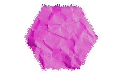 Crumpled pink paper with torn edges on transparent background sticker decor png format, high resolution