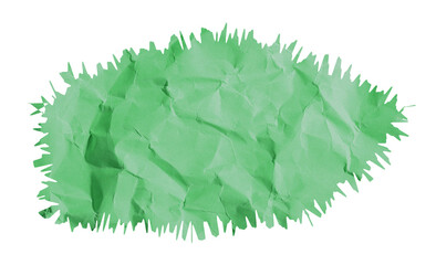 Crumpled light green paper with torn edges on transparent wallpaper shape png format, high resolution