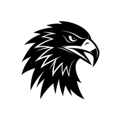 Eagle head simple design on transparent background silhouette