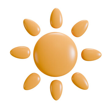 sunny weather 3d icon illustration