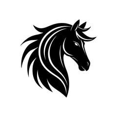 Horse head stylized art on transparent background silhouette