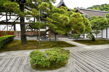 Sand garden at Ginkakuji Silver Pavilion - a Zen temple