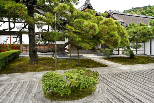 Sand garden at Ginkakuji Silver Pavilion - a Zen temple