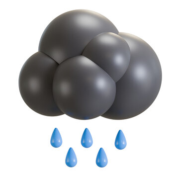 drizzling weather 3d icon illustration