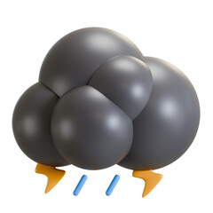 heavy rain weather 3d icon illustration