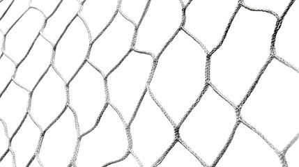 Fototapeta premium Metallic wire mesh net pattern showcasing intertwined hexagonal structure creating industrial protective grid design with sharp detailed texture on white background