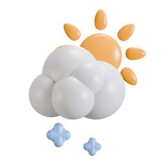 hot snow weather 3d icon illustration