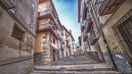Street Scene, Traditional Architecture, Old City, Morella, The Most Beautiful Villages of Spain, El...
