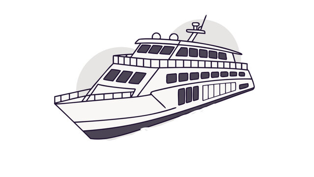 Modern ferry boat travels across the water, ideal for travel brochures and cruise line advertisements