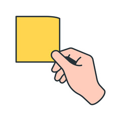 hand holding sticky note icon