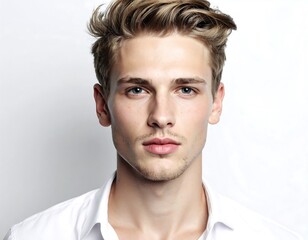 Obraz premium Young man, neutral expression, studio shot