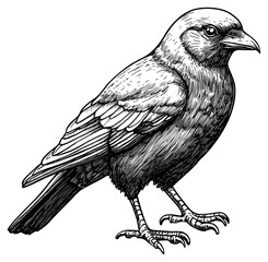 Obraz premium PNG Raven art drawing details.