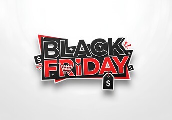 Black Friday sale text graphic isolated on white — ideal for shopping promotions, discount banners, retail ads, and seasonal marketing materials