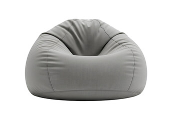 Modern grey bean bag chair isolated on transparent background — perfect for interior design mockups, home decor layouts, furniture previews, and minimalist room concepts.
