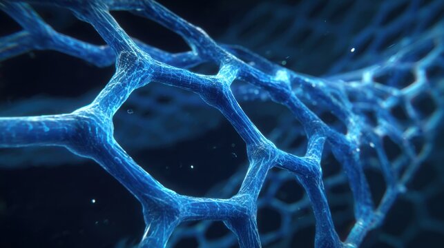 Abstract blue molecular structure scientific background