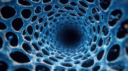 Abstract blue organic structure deep perspective