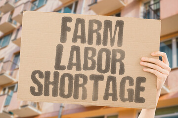 "Farm Labor Shortage" Harvest delayed. FARM. LABOR, HARVEST. WORKER. CROP.