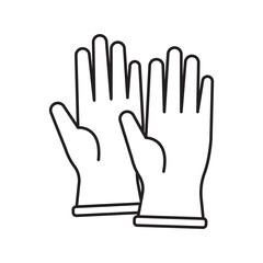 Obraz premium Cleaning Gloves Illustration Protective Handwear for Hygiene Sanitation and Safety Icons for Cleaning Supplies and