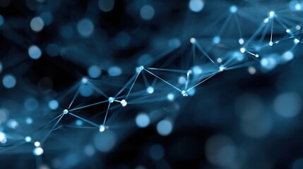 Abstract network structure with glowing nodes