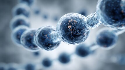 Abstract scientific molecular structure in blue