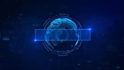 Digital World Map Futuristic Digital information Technology Network Data Connection, Cyber Security, Worldwide Business Blue Globe world map digital technology world map and global network connections - Powered by Adobe