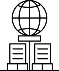 Global business network and corporate headquarters illustration, symbolizing international finance and modern enterprise.