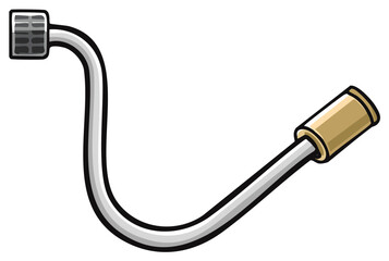 Illustrative Metal Tube Connection with Grate and Cylindrical End Cap in Mechanical Drawing Style