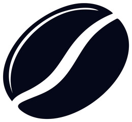 Dark Roast Coffee Bean Icon Caffeine Symbol Aromatic Beverages Coffee Shop Emblem Minimalist Design