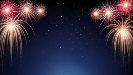 Magnificent Firework Display Against a Starry Night Sky for Celebration background.
