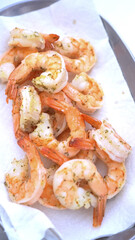 Grilled Shrimp Resting on Paper Towel
