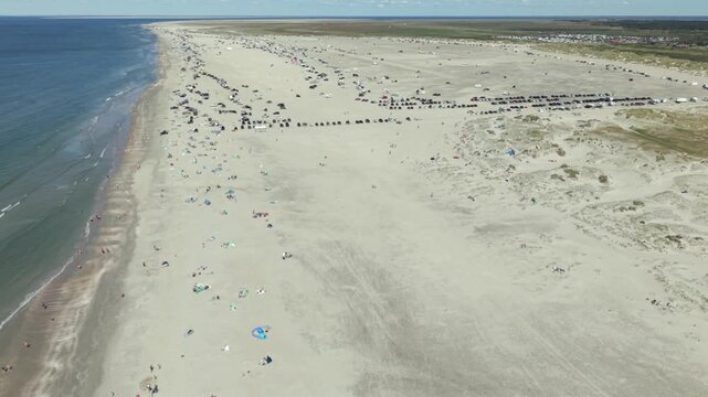 Romo as a Danish island at the North Sea area during summer time with the Europeans widest beach and allowed car parking